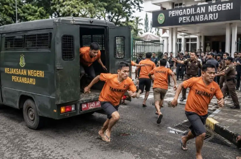 Heboh di PN Pekanbaru, Enam Tahanan Kabur Heboh di PN Pekanbaru, Enam Tahanan Kabur