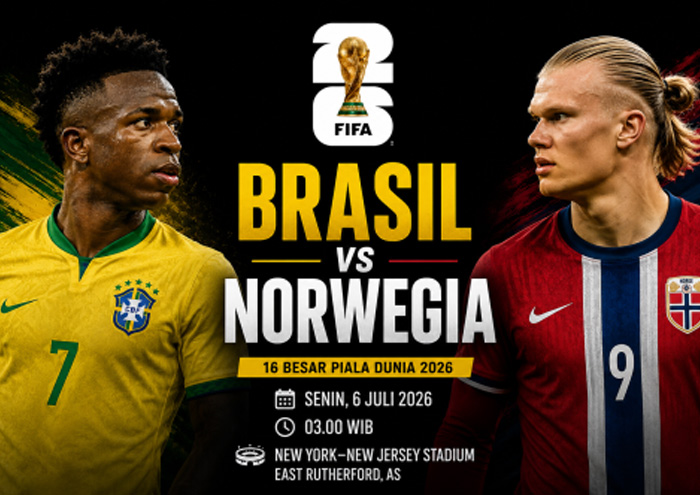 Haaland Bawa Norwegia Singkirkan Brasil 2-1 di 16 Besar Piala Dunia 2026 Haaland Bawa Norwegia Singkirkan Brasil 2-1 di 16 Besar Piala Dunia 2026