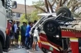 Mobil Damkar Terguling Saat Menuju Lokasi Karhutla, Tiga Petugas Pangkep Meningg