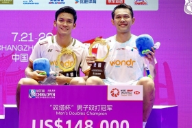 Singkirkan Juara Dunia China, Fajar/Fikri Amankan Tiket Final Denmark Open 2026